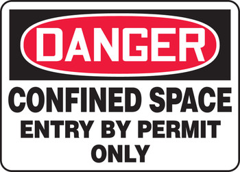 OSHA Danger Safety Signs: Confined Space - Entry By Permit Only 14" x 20" Accu-Shield 1/Each - MCSP051XP