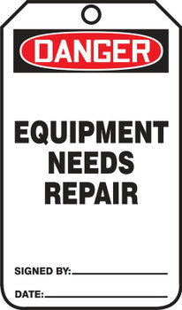 Safety Tag Standard Back B RP-Plastic 25/Pack - MDT013PTP