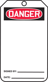 OSHA Danger Safety Tag: (Blank) PF-Cardstock - MDT260CTP