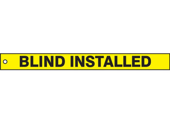 Safety Tag: Blind Installed 2" x 21" RP-Plastic 25/Pack - MDT505PTP