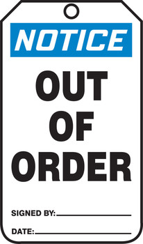 Safety Tag Standard Back A RP-Plastic 5/Pack - MDT802PTM