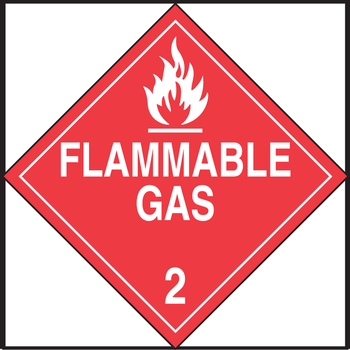 Special Placarding For Highway And Rail: Hazard Class 2 - Flammable Gas 15 1/4" x 15 1/4" Adhesive Vinyl 1/Each - MDTRHP03VS