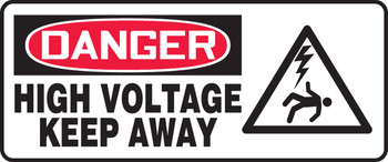 OSHA Danger Safety Sign: High Voltage - Keep Away 7" x 17" Aluma-Lite 1/Each - MELC014XL