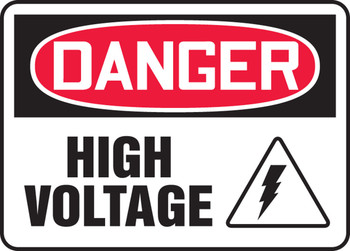 OSHA Danger Safety Sign: High Voltage With Graphic 10" x 14" Aluma-Lite 1/Each - MELC028XL