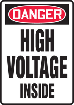 OSHA Danger Safety Sign: High Voltage Inside 10" x 7" Aluma-Lite 1/Each - MELC033XL