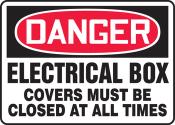 OSHA Danger Safety Sign: Electrical Box - Covers Must Be Closed At All Times 7" x 10" Accu-Shield 1/Each - MELC034XP