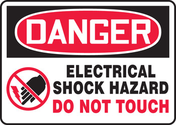 OSHA Danger Safety Sign: Electrical Shock Hazard - Do Not Touch 10" x 14" Aluminum 1/Each - MELC063VA