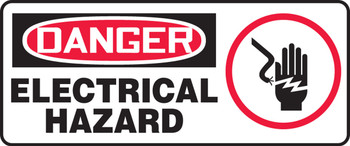 OSHA Danger Safety Sign: Electrical Hazard with Graphic 7" x 17" Adhesive Vinyl 1/Each - MELC150VS