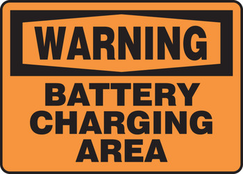 OSHA Warning Safety Sign: Battery Charging Area 7" x 10" Adhesive Dura-Vinyl 1/Each - MELC313XV