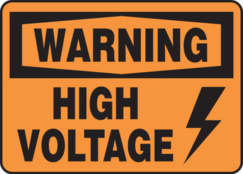 OSHA Warning Safety Sign: High Voltage With Graphic 10" x 14" Dura-Fiberglass 1/Each - MELC320XF