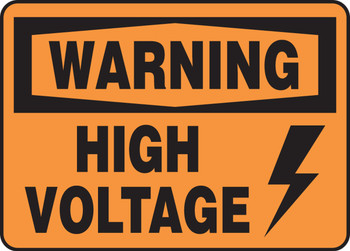 OSHA Warning Safety Sign: High Voltage With Graphic 10" x 14" Accu-Shield 1/Each - MELC320XP