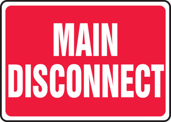 Safety Sign: Main Disconnect 10" x 14" Plastic 1/Each - MELC517VP
