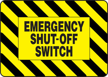 Safety Sign: Emergency Shut-Off Switch 10" x 14" Accu-Shield 1/Each - MELC534XP