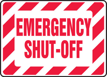 Safety Sign: Emergency Shut Off 14" x 20" Aluminum 1/Each - MELC538VA