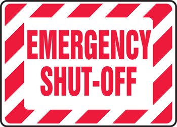 Safety Sign: Emergency Shut Off 14" x 20" Dura-Fiberglass 1/Each - MELC538XF