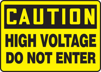 Caution Electrical Sign: High Voltage - Do Not Enter 10" x 14" Aluminum 1/Each - MELC604VA