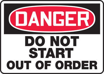 Safety Sign 10" x 14" Adhesive Vinyl 1/Each - MEQM114VS