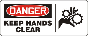 OSHA Danger Safety Sign: Keep Hands Clear 7" x 17" Plastic 1/Each - MEQM192VP