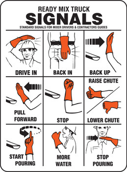 Safety Sign - Ready Mix Truck Signals 14" x 10" Dura-Fiberglass 1/Each - MEQM512XF