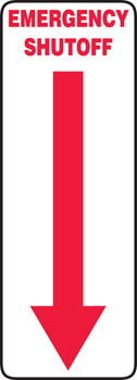 Safety Sign: Emergency Shut-off (Down Arrow) 14" x 5" Plastic 1/Each - MEQM518VP
