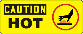 OSHA Caution Safety Sign: Hot (Hand Pictogram) 7" x 17" Aluma-Lite 1/Each - MEQM709XL