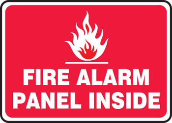 Safety Sign: Fire Alarm Panel Inside (Graphic Red Background) 7" x 10" Accu-Shield 1/Each - MEXG510XP