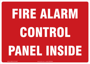 Fire Alarm Signs: Fire Alarm Control Panel Inside 7" x 10" Adhesive Vinyl - MEXG522VS