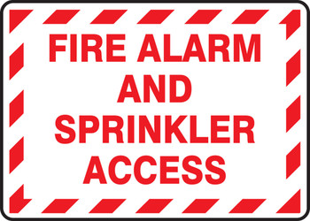 Safety Sign: Fire Alarm And Sprinkler Access 10" x 14" Adhesive Vinyl 1/Each - MEXG525VS