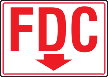 FDC Reflective Sign: FDC (Red On White With Arrow) 7" x 10" Aluminum 1/Each - MEXG543VA