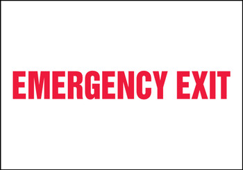 Safety Sign: Emergency Exit (Centered Text) 4" x 18" Dura-Plastic 1/Each - MEXT408XT