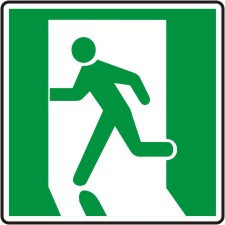 Running Man Emergency Exit Safety Sign 8" x 8" Dura-Plastic 1/Each - MEXT412XT