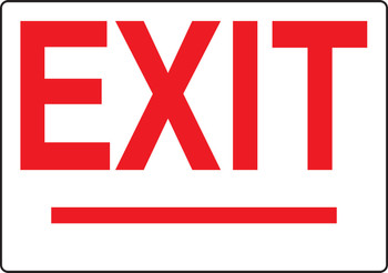 Safety Sign: Exit (Red On White with Arrowheads) 10" x 14" Plastic 1/Each - MEXT420VP