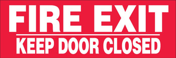 Safety Sign: Fire Exit - Keep Door Closed (4" x 12") 4" x 12" Dura-Fiberglass 1/Each - MEXT456XF