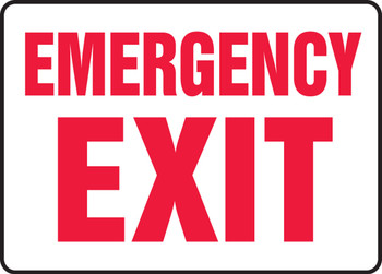 Safety Sign: Emergency Exit 7" x 10" Adhesive Vinyl / - MEXT460VS