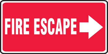 Safety Sign: Fire Escape (Right Arrow) 7" x 14" Dura-Plastic 1/Each - MEXT509XT