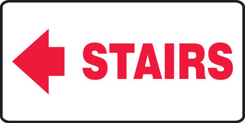 Safety Sign: Stairs (Left Arrow) 7" x 14" Plastic 1/Each - MEXT534VP