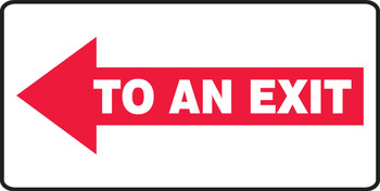 Safety Sign: To An Exit (Text in Left Arrow) 7" x 14" Plastic 1/Each - MEXT540VP