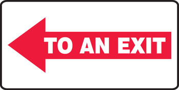 Safety Sign: To An Exit (Text in Left Arrow) 7" x 14" Accu-Shield 1/Each - MEXT540XP