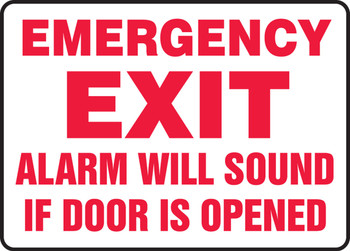 Safety Sign: Emergency Exit - Alarm Will Sound If Door Is Opened 10" x 14" Aluma-Lite 1/Each - MEXT565XL