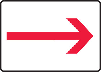 Safety Sign: Red Arrow (right) 10" x 14" Accu-Shield 1/Each - MEXT583XP