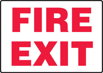 Safety Sign: Fire Exit 7" x 10" Adhesive Dura-Vinyl - MEXT588XV