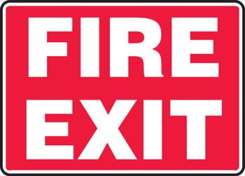 Safety Sign: Fire Exit (White Text On Red) 7" x 10" Plastic 1/Each - MEXT590VP