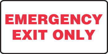 Safety Sign: Emergency Exit Only (7" x 14") 7" x 14" Aluminum 1/Each - MEXT927VA