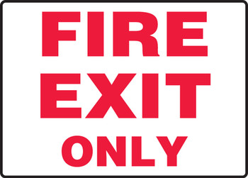 Safety Sign: Fire Exit Only 10" x 14" Accu-Shield 1/Each - MEXT930XP