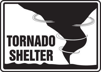 Safety Sign: Tornado Shelter (Graphic) 7" x 10" Adhesive Vinyl 1/Each - MFEX506VS