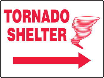 Safety Sign: Tornado Shelter (Graphic And Right Arrow) 18" x 24" Aluma-Lite 1/Each - MFEX518XL