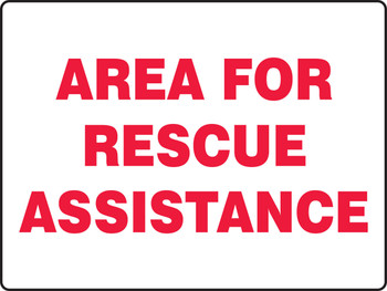 Safety Sign: Area For Rescue Assistance 18" x 24" Plastic 1/Each - MFEX522VP