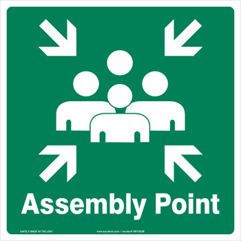 Glow-In-The-Dark Safety Sign: Assembly Point (Graphic) 18" x 18" Lumi-Glow Flex 1/Each - MFEX939GF