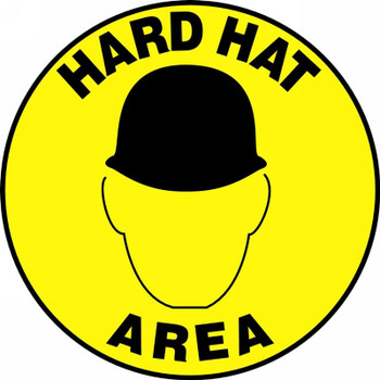 Slip-Gard Floor Sign: Hard Hat Area 17" Slip-Gard - MFS232