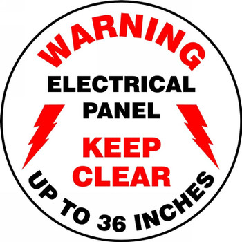 Slip-Gard Floor Sign: Warning - Electrical Panel - Keep Clear Up To 36 Inches 17" Slip-Gard 1/Each - MFS777